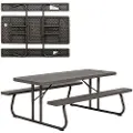Lifetime Ultra-resistant Folding With Benches Uv100 183x76x74 Cm Bord