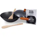 Ken Hom KH331051, Rund, Wok-/stekepanne, Sort, Kull stål, Metall, Keramisk, Gass,
