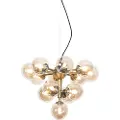QAZQA Hengende lampe i bronse med ravfarget glass 13-lys - Bianca
