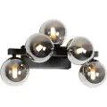 QAZQA Moderne vegglampe sort med røykglass 5-lys - Bianca