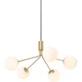 QAZQA Art Deco Hengelampe Gull med Opalglass 5-lys - Coby
