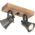 QAZQA Landlig spotlight svart med tre 2-lys justerbar - Jelle