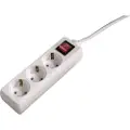 Hama 00030535, 3 AC-utganger, 3500 W, Hvit, 3 m