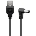 Goobay USB-kabel med strømplugg 5,5x2,1 mm - 1,5 m - Svart