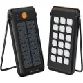4smarts TitanPack Flex Solar Power Bank 10000mAh med SOS-funksjon, stativ, lommelykt - Svart