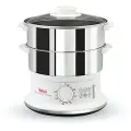 Tefal VC1451, 2 kurver, Hvit, Rustfritt stål, Frittstående, Rotasjon, Front, Rustfritt stål