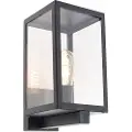 QAZQA Moderne utendørs vegglampe svart med glass 30 cm - Rotterdam