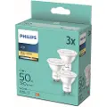 Signify - LED-pære for søkelys - form: PAR16 - klar finish - GU10 - 4.7 W (ekvivalent 50 W) - klasse F - varmt hvitt lys - 2700 K (en pakke 3)