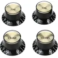 Gibson Top Hat Knotter m / Gullbelagt metallinnlegg Sett med 4 Svart