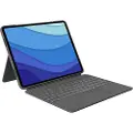 Logitech Combo Touch - Tastatur og folioveske - med styrepute - bakgrunnsbelyst - Apple Smart connector - QWERTY - US International - Oxford-grå - for Apple 12.9-inch iPad Pro (5. generasjon)
