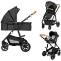 Lionelo Strollers - Kombivogn- Amber 3 i 1 grå grafit