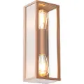 QAZQA Industriell vegglampe rustbrun 38 cm 2-lys IP44 - Charlois