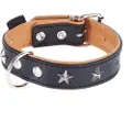 Heim Stars lærhalsbånd - svart-beige - Str. 60: 45 - 55 cm
