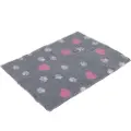 Vetbed Isobed zooplus grå med hjerter og poter - L 100 x B 75 cm