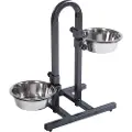 Zooplus Exclusive U-matbar inkl. 2 matskåler i rustfritt stål - 2 x 1,8 l, Ø 21 cm, høyde opp til 44 cm