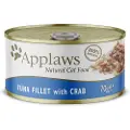 Applaws i buljong 6 x 70 g - Tunfiskfilét & Krabbe