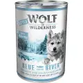 Wolf of Wilderness Økonomipakke: Wolf of Wilderness Junior 24 x 400 g - Blue River Junior - Kylling & laks