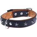 Heim Stars lærhalsbånd - svart-beige - Str. 50: 38 - 46 cm
