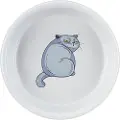 Trixie Skål m. kat, keramik, 0.25 l/ø 13 cm, grå