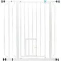 Carlson Hundegitter Pet Gate ekstra høy med kattedør - Høyde 91,44 cm, Bredde 73,66-92,71 cm