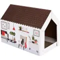 Zooplus Exclusive XL-Kattehus Home inkl. Klorebrett - Vinter - L 58 x B 36 x H 41 cm
