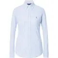 Ralph Lauren for woman. 211664416002 Knitted oxford shirt with blue stripes (L), Casual, Cotton, Long sleeve