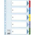 Esselte - Inndeler - 5 deler - fortrykt: 1-5 - for A4 (210 x 297 mm) - med fliker - hvit