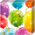 Procos Bursdagsservietter Glossy Balloons - 33 cm - 20 stk. Universell