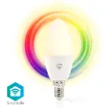 Nedis SmartLife - LED-lyspære - form: stearinlys - E14 - 4.9 W (ekvivalent 40 W) - klasse F - RGB/varmt til kjølig hvitt lys - 2700-6500 K - hvit