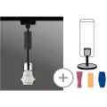 Paulmann 2Easy, Spotlight på skinne, E27, 1 ampuller, 230 V, Sort, Kromfarget