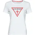 GUESS for woman. W1YI1BI3Z14 White triangle logo T-shirt (M), Casual, Cotton, Short sleeve