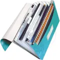 Leitz WOW - Dokumentmappe - kan utvides - 6 rom - 6 deler - for A4 (210 x 297 mm) - med fliker - turkismetallisk