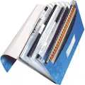 Leitz WOW - Dokumentmappe - kan utvides - 6 rom - 6 deler - for A4 (210 x 297 mm) - med fliker - metallic blå