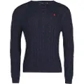 Ralph Lauren for man. 710775885001 Navy Cotton Braided Knitted Knitted Pullover (L), Casual, Long sleeve