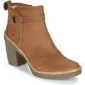 El naturalista for woman. 251791ND0005_023 Brown leather ankle boots N5179 Pleasant -Heel height: 6cm (41), 8 to 10 cm, Zip, Casual