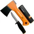 Fiskars sett 1057913, øks + kniv + sliper