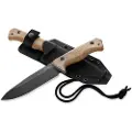 Lionsteel T6 Old Black kniv, natural canvas micarta