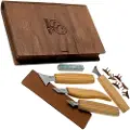 BeaverCraft Geometric Wood Carving Knife Set in gift book-box