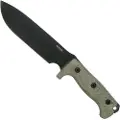 Lionsteel M7 Green Canvas Micarta overlevelseskniv, black blade