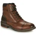 Fluchos for man. F1342 Terry leather ankle boots F1342 brown (44), Flat, 1 to 3 cm, Laces, Casual, Havana, Classic