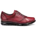 Fluchos for woman. F0354_SUNO_2PIO Leather sneakers Susan red (38), Flat, Laces, Casual, Maroon