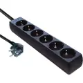 Goobay AC power strip - 5 m - Svart