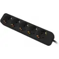 Lanberg - Flerkoplingslist - 2500 watt - inngang: power CEE 7/7 - utgangskontakter: 5 (power CEE 7/3) - 3 m kabel - svart