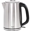 Adler AD 1340, 1,7 l, 2200 W, Sort, Sølv, Stål, Justerbar termostat, Vannivåindikator