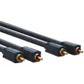ClickTronic 2m Stereo Audio, Hankjønn, 2 x RCA, Hankjønn, 2 m, Blå
