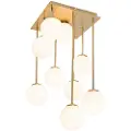 QAZQA Moderne taklampe gull med opalglass 9-lys - Athen
