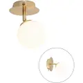 QAZQA Moderne spotlight gull med opalglass med bryter - Athen