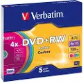Verbatim Colours - 5 x DVD+RW - 4.7 GB (120 min) 4x - smalt cover