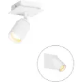 QAZQA Moderne baderomsspotlight hvit firkantet IP44 - Ducha
