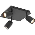 QAZQA Moderne baderomsspotlight sort firkantet 3-lys IP44 - Ducha